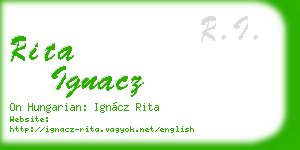 rita ignacz business card