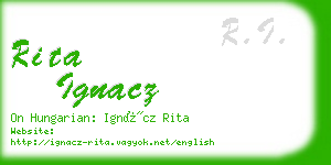 rita ignacz business card